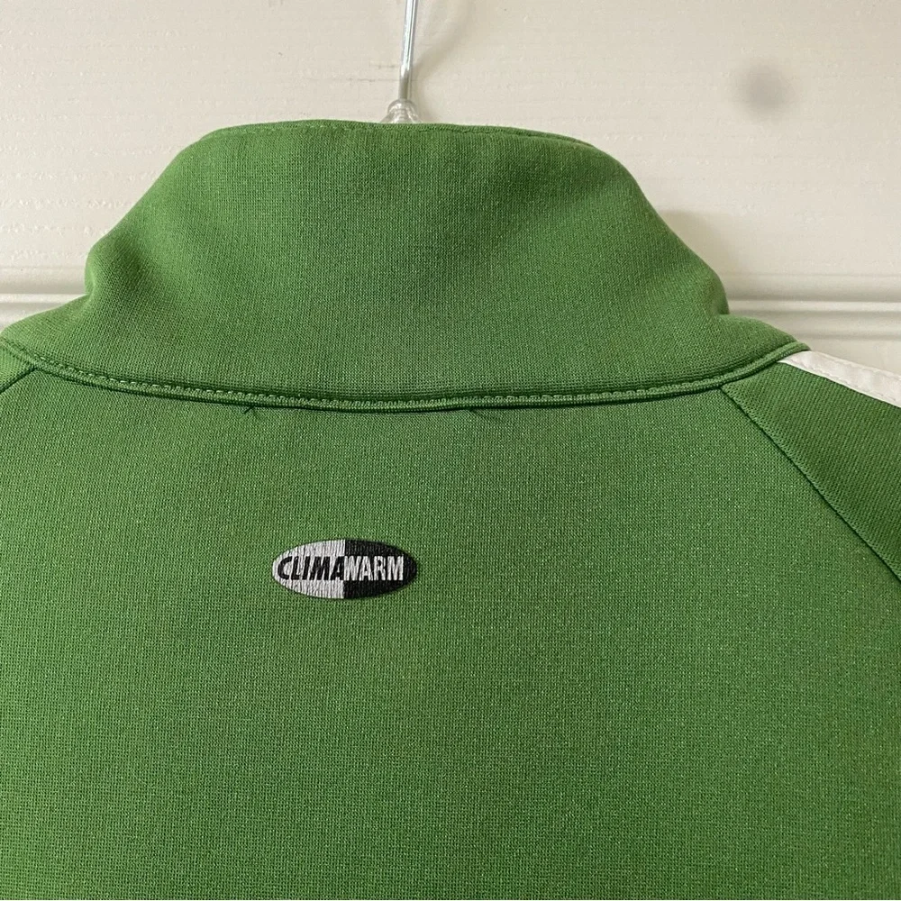 Vintage Y2K Adidas Medium Green & White Zip Up Climawarm Soccer Track Jacket - Picture 11 of 14
